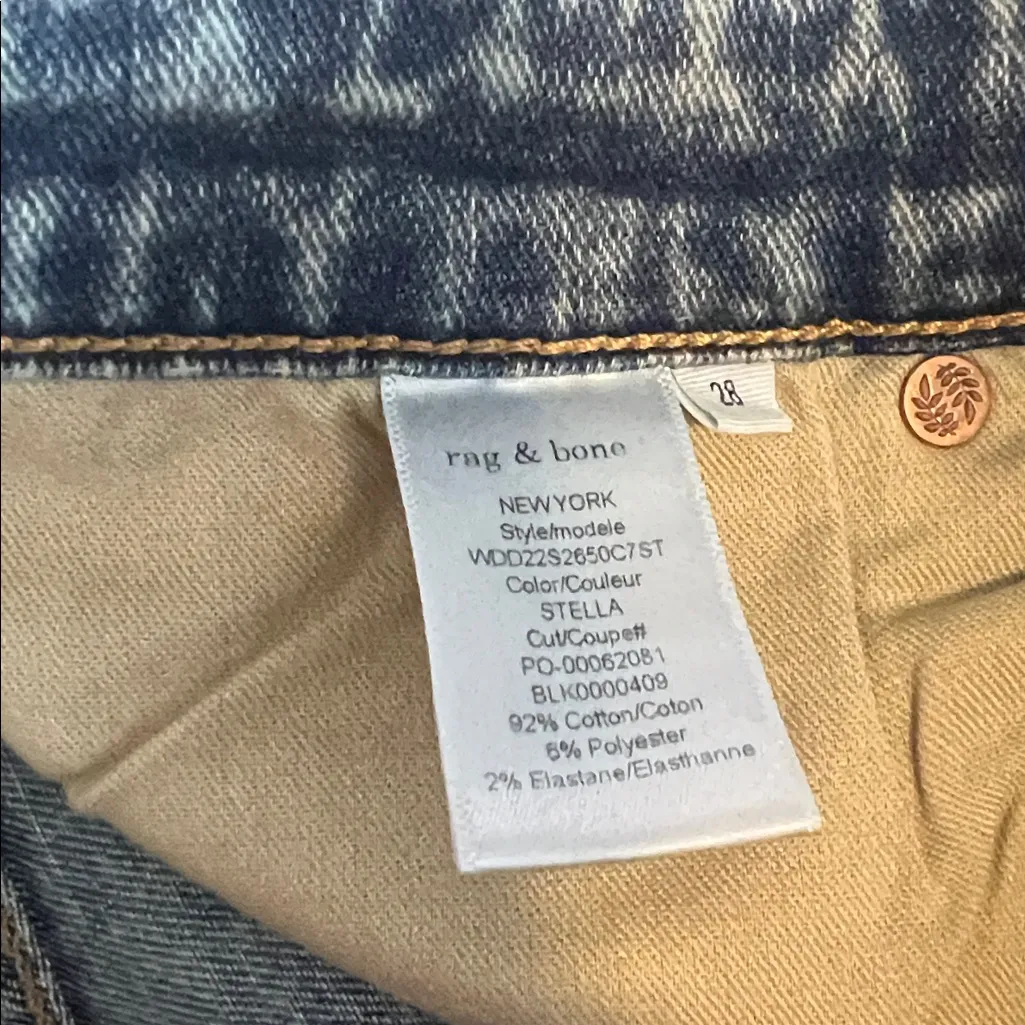 Rag & Bone Stella Cate Mid Rise Skinny Jean Medium Indigo Wash 28 x 30 NWT - Image 10