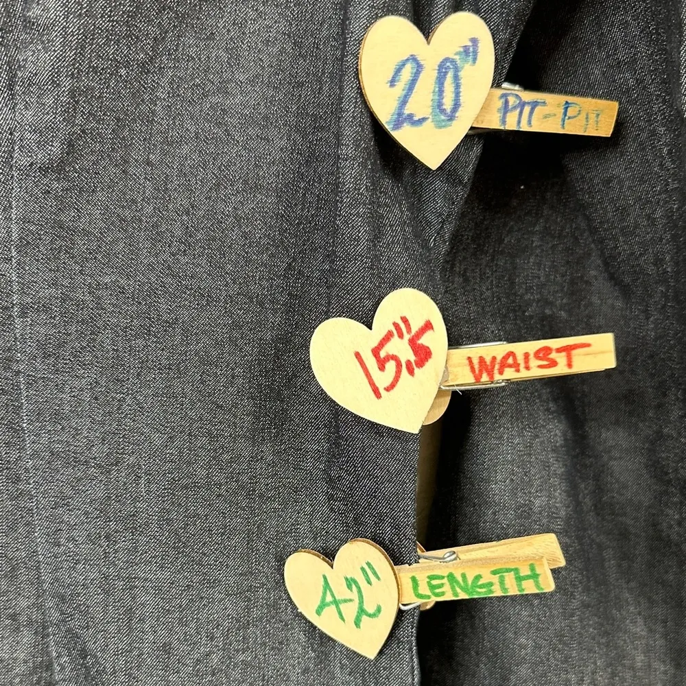 FUBU Vintage Denim the Collection Stretch Pencil Dress Rear Zip 9/10 Western Blue - Image 10