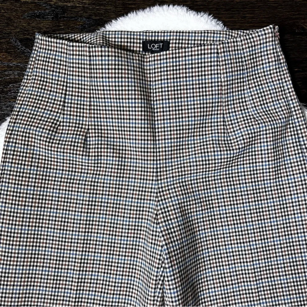 LOFT Petites Plaid Wide Leg Cropped Pants - Image 3