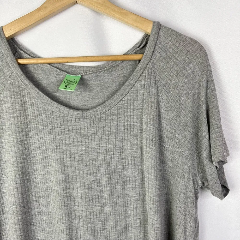 Honeydew Light Gray Ribbed Scoop Neck Short Sleeve T - Image 3