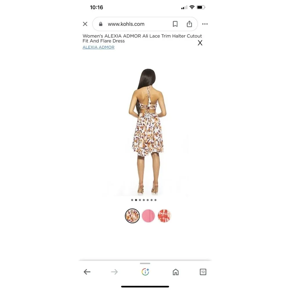 Women's ALEXIA ADMOR Ali Lace Trim Halter Cutout Fit And Flare Dress (b6) - Image 3