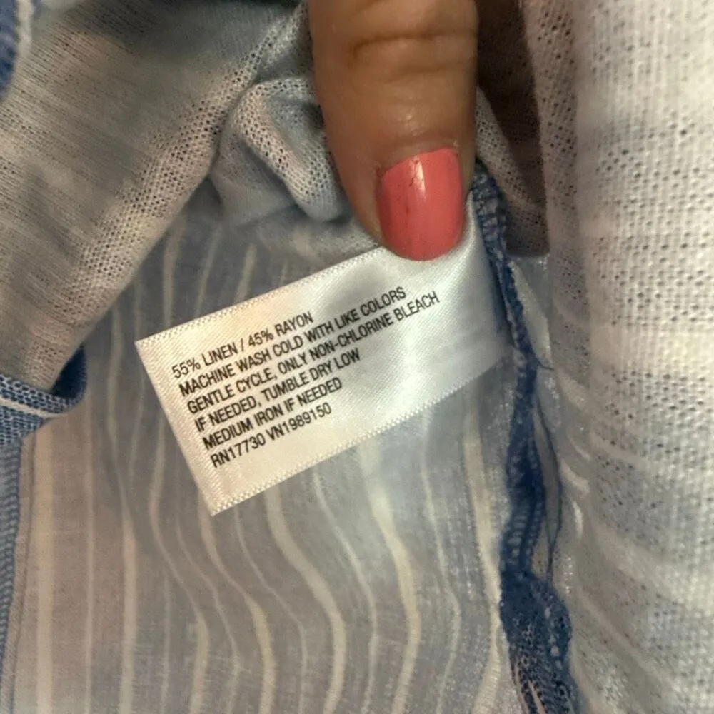 A New Day NWT blue striped tie front vest tank size M - Image 6