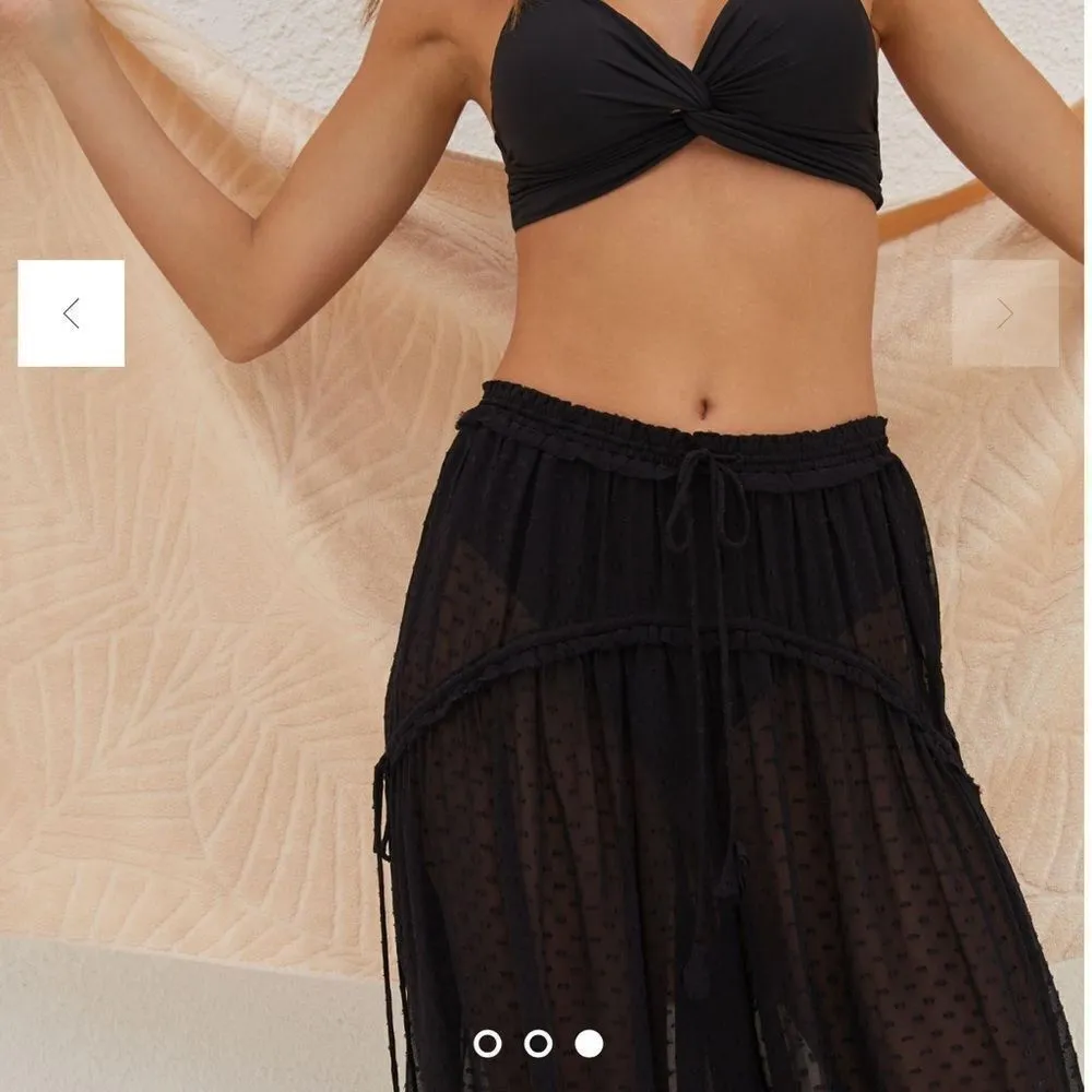 Anthropologie Breezy Sheer Balloon-Leg Pants BLK Motif L NWT IN PACKAGE - Image 3