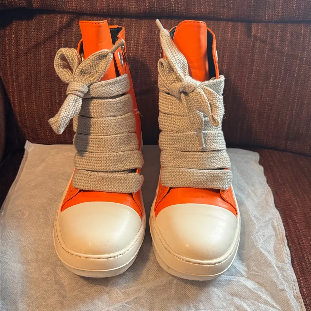 Mofeedouka Women’s Orange High Top Sneakers Comfort Platform Zipper 42 10 Size 11 - Image 10