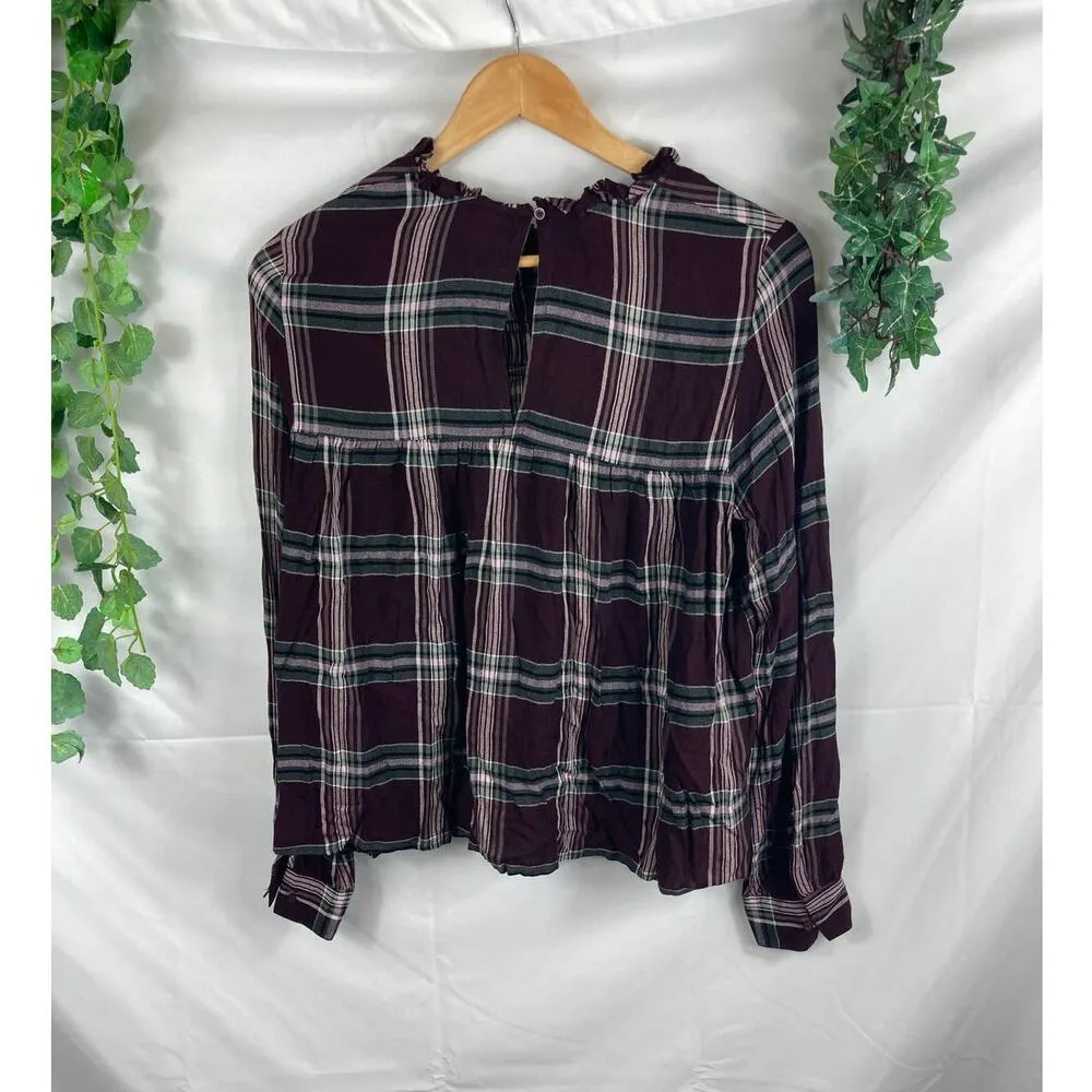 BP . Nordstrom plaid pleated blouse - Image 5