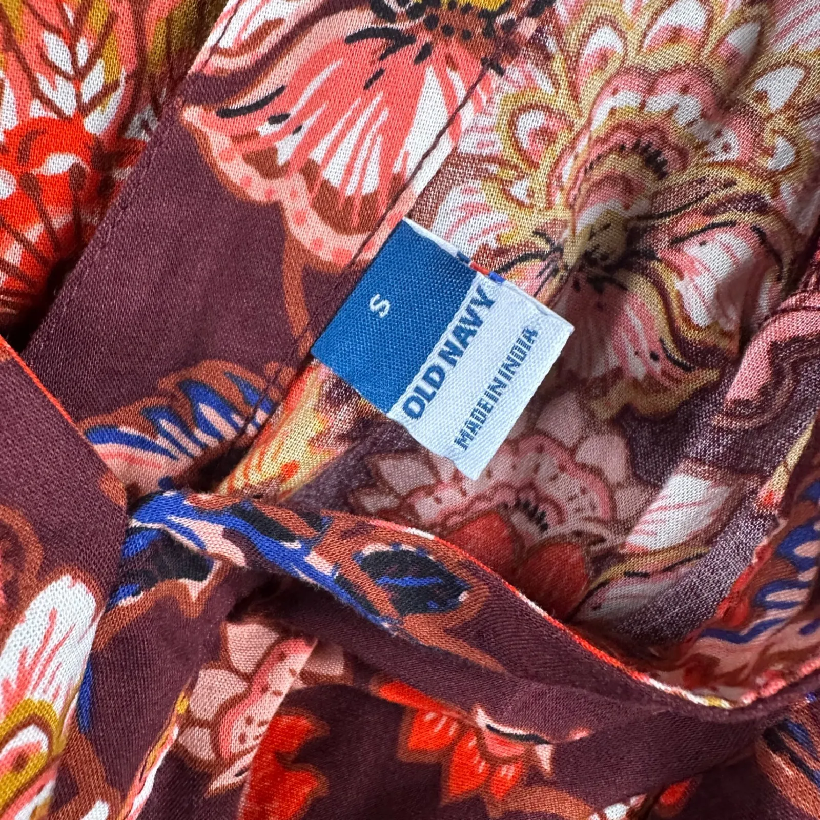 Old Navy Tiered Mini Dress Womens S Floral Print Red Short Sleeve V Neck NWT - Image 14