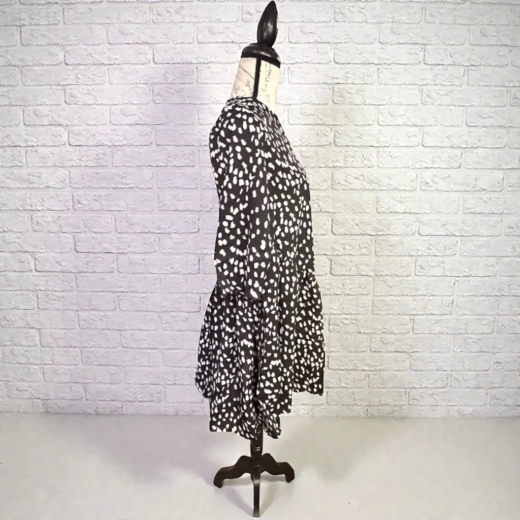 Hayden Polka Dot Black & White Drop Waist Dress  Size Small NWT - Image 4