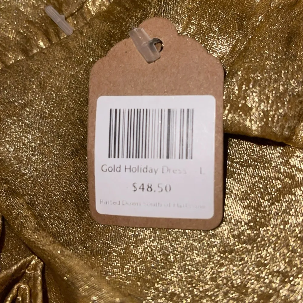 Metallic Gold TCEC Mini Cocktail Dress With Ruffles Women's Size Large - Image 9