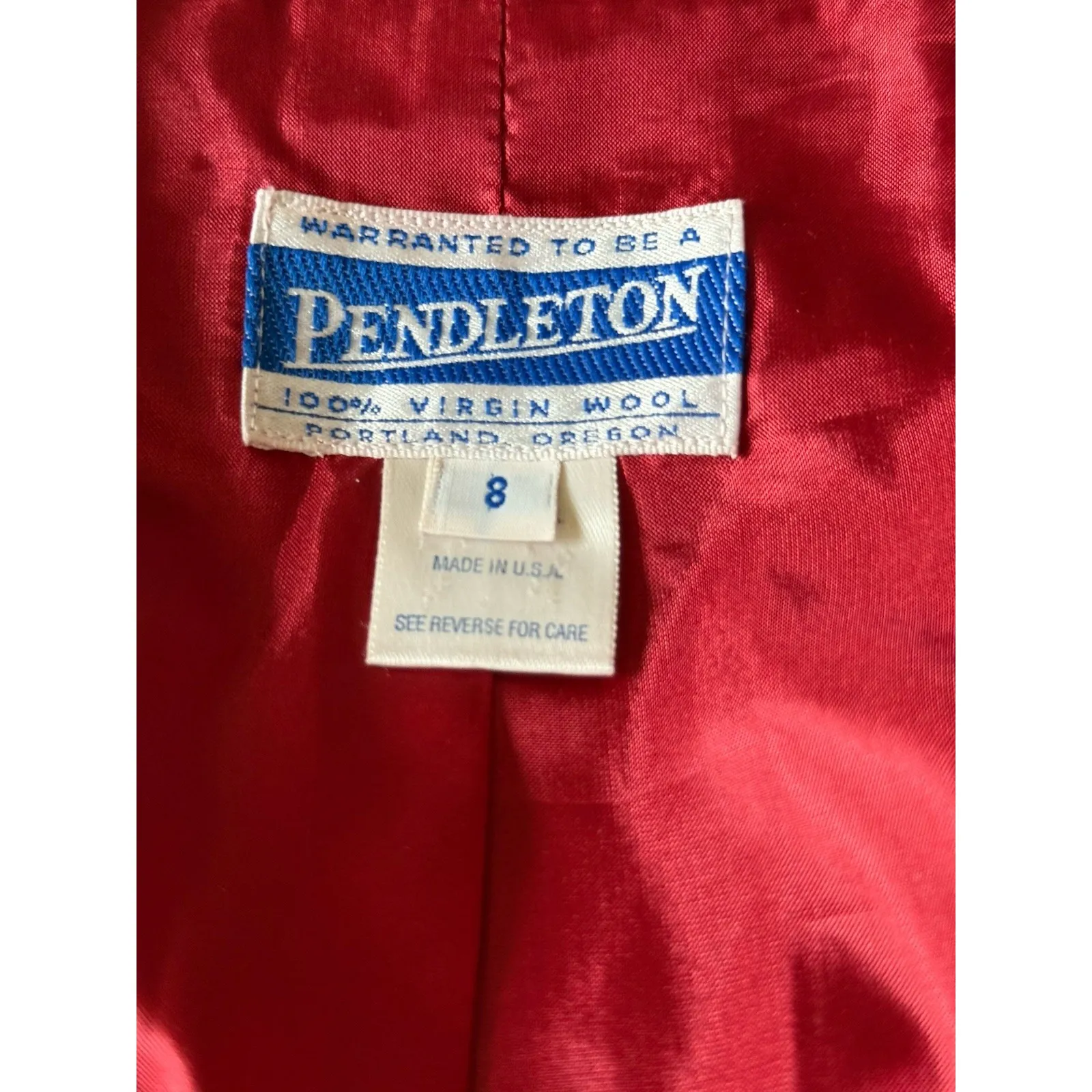 Vintage Pendleton women's size 8 made in USA 100%‎ virgin wool red blazer - Image 4