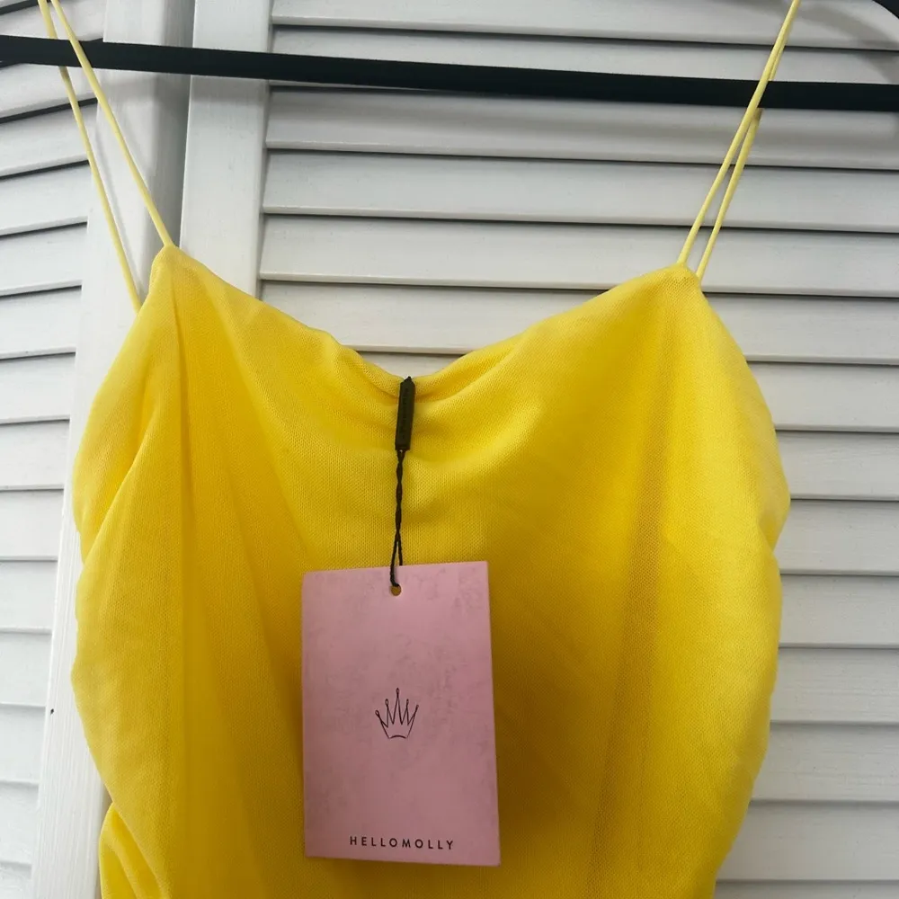 Hello Molly Vibrant Yellow ruched Mini Dress - Image 2