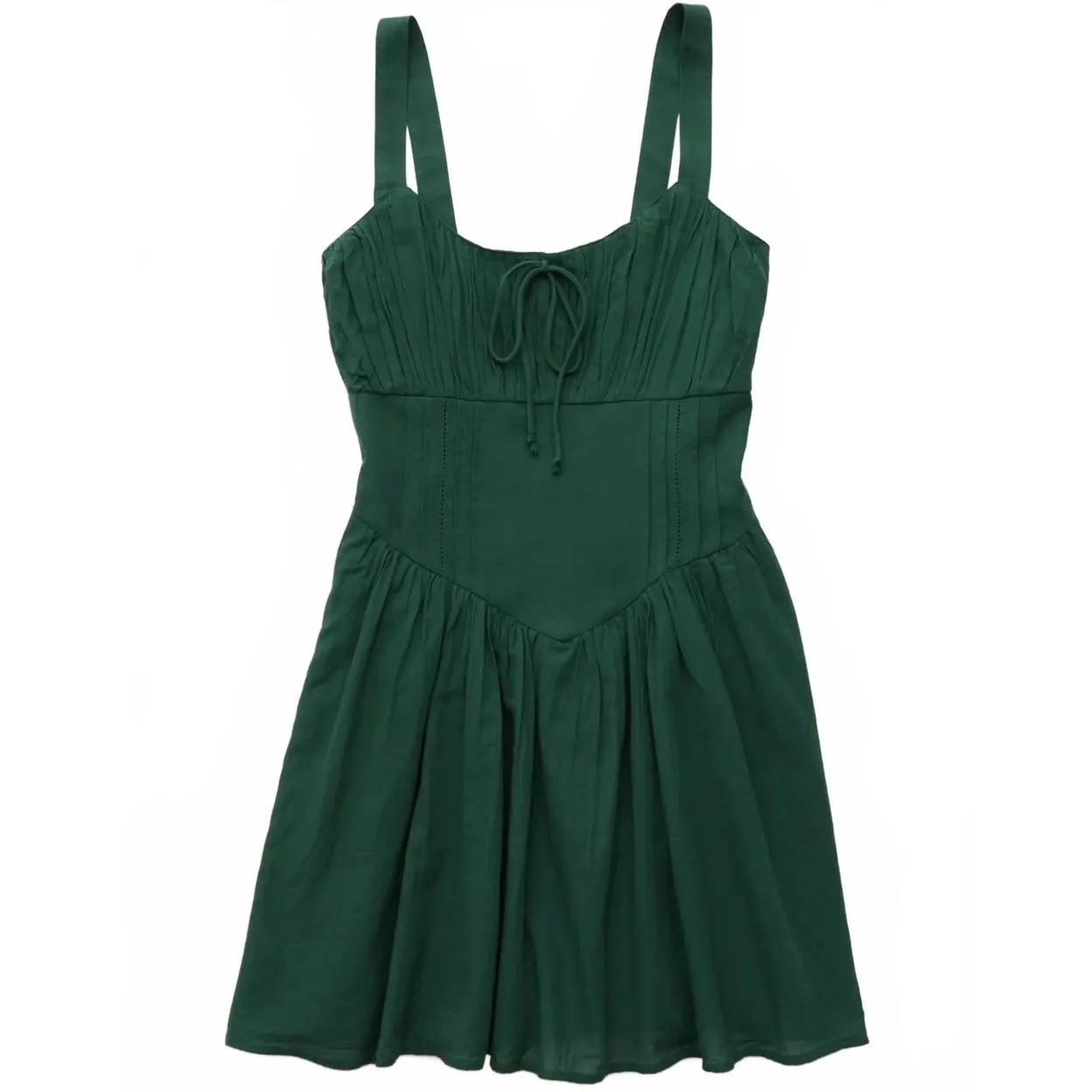 AE Tie Front Corset Mini Dress American Eagle XS Green - Image 3