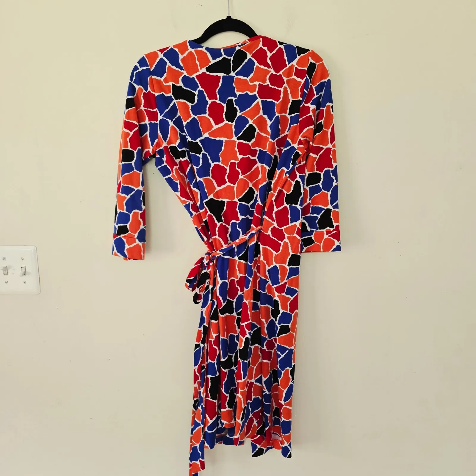 Diane Von Furstenberg New Julian Two Wrap Dress Giraffe Spots Multi Print Size 8 - Image 4