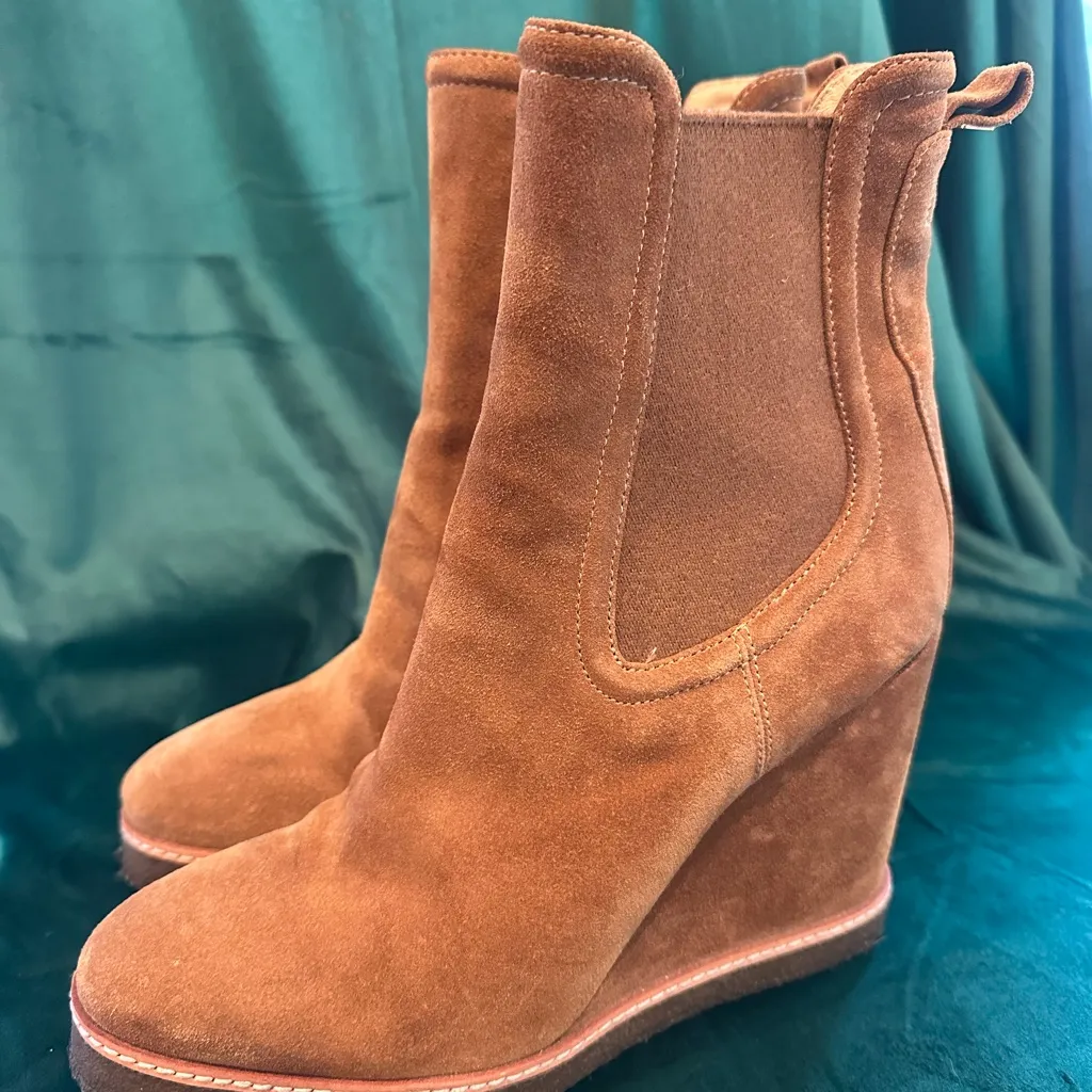 Veronica Beard Carmel suede wedge boots size 10 - Image 5