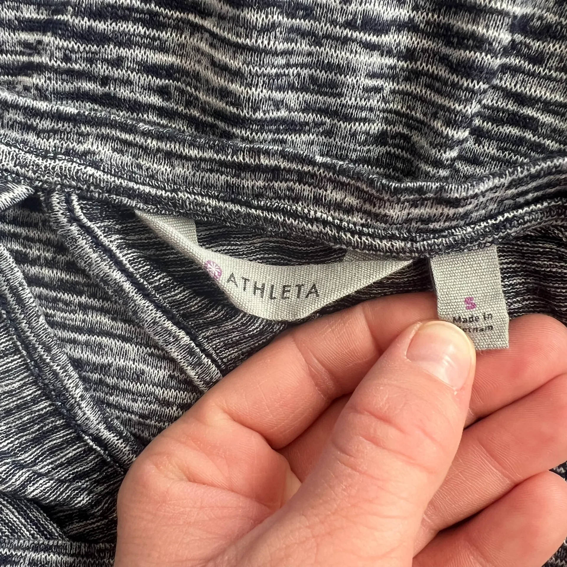 Athleta Navy Striped Breezy Split Back Athletic Top - Image 10