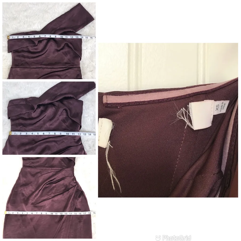 New ASTR The Label Gwyneria Off The Shoulder Midi Dress Fitted Eggplant XS Large - Image 12