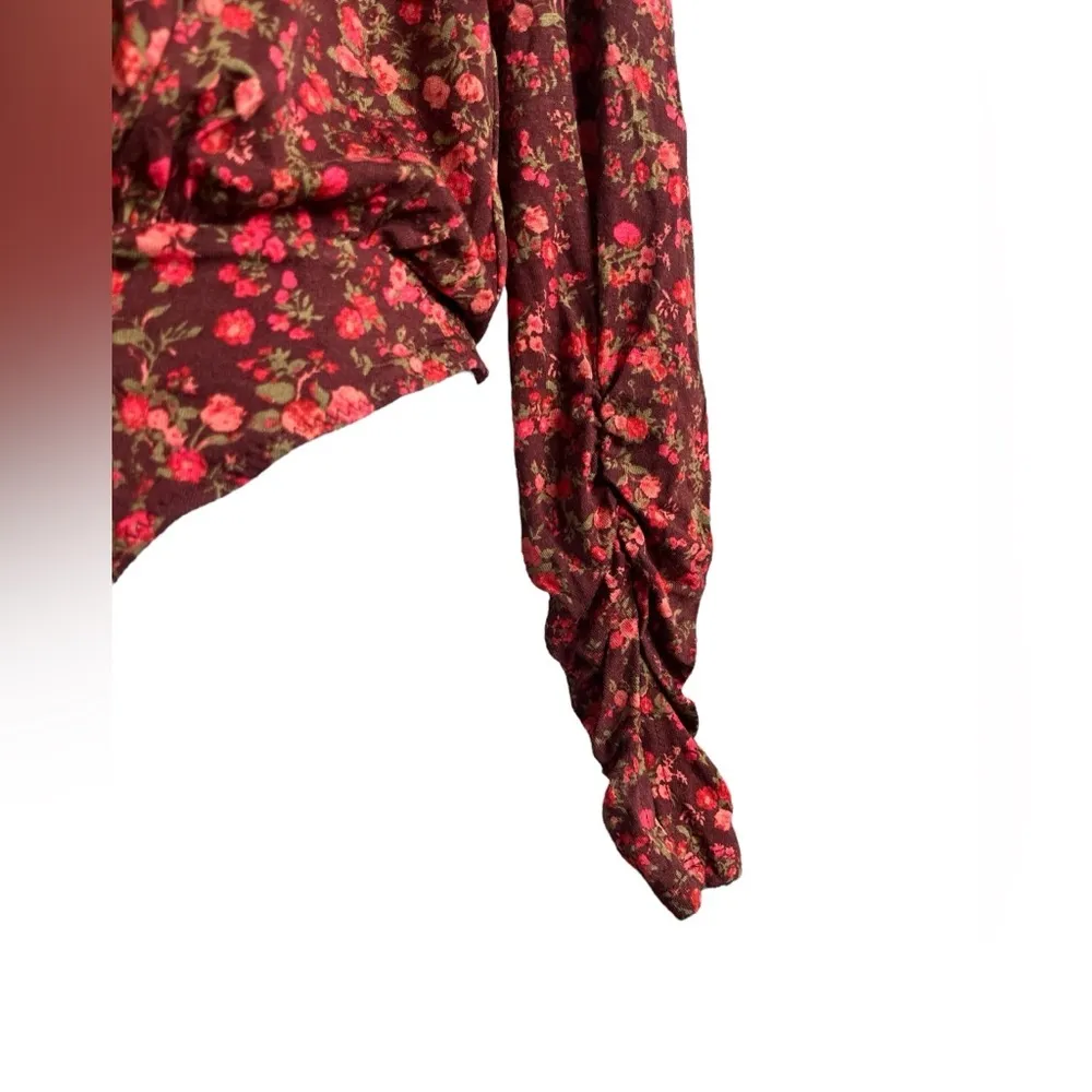 NEW Free People Intimately Kaya Keyhole Floral Printed Bodysuit Small - Image 4