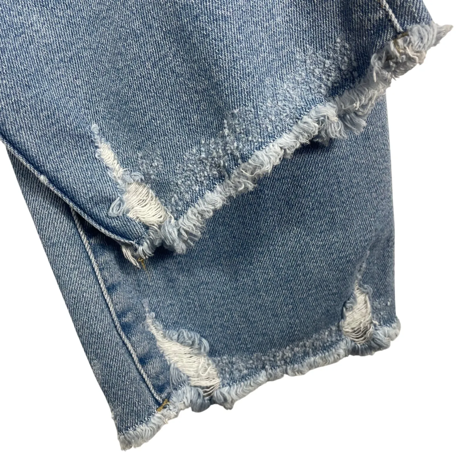 Good American Good Curve Raw Hem‎ Jeans Light Wash High Waisted Size 14/32 - Image 3