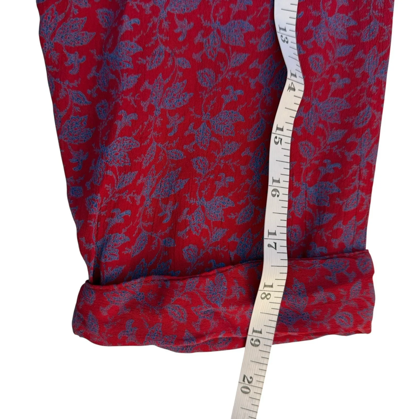 Vtg April Cornell Red Floral Maxi‎ Dress Small Prairie Trad Wife Cottagecore - Image 8