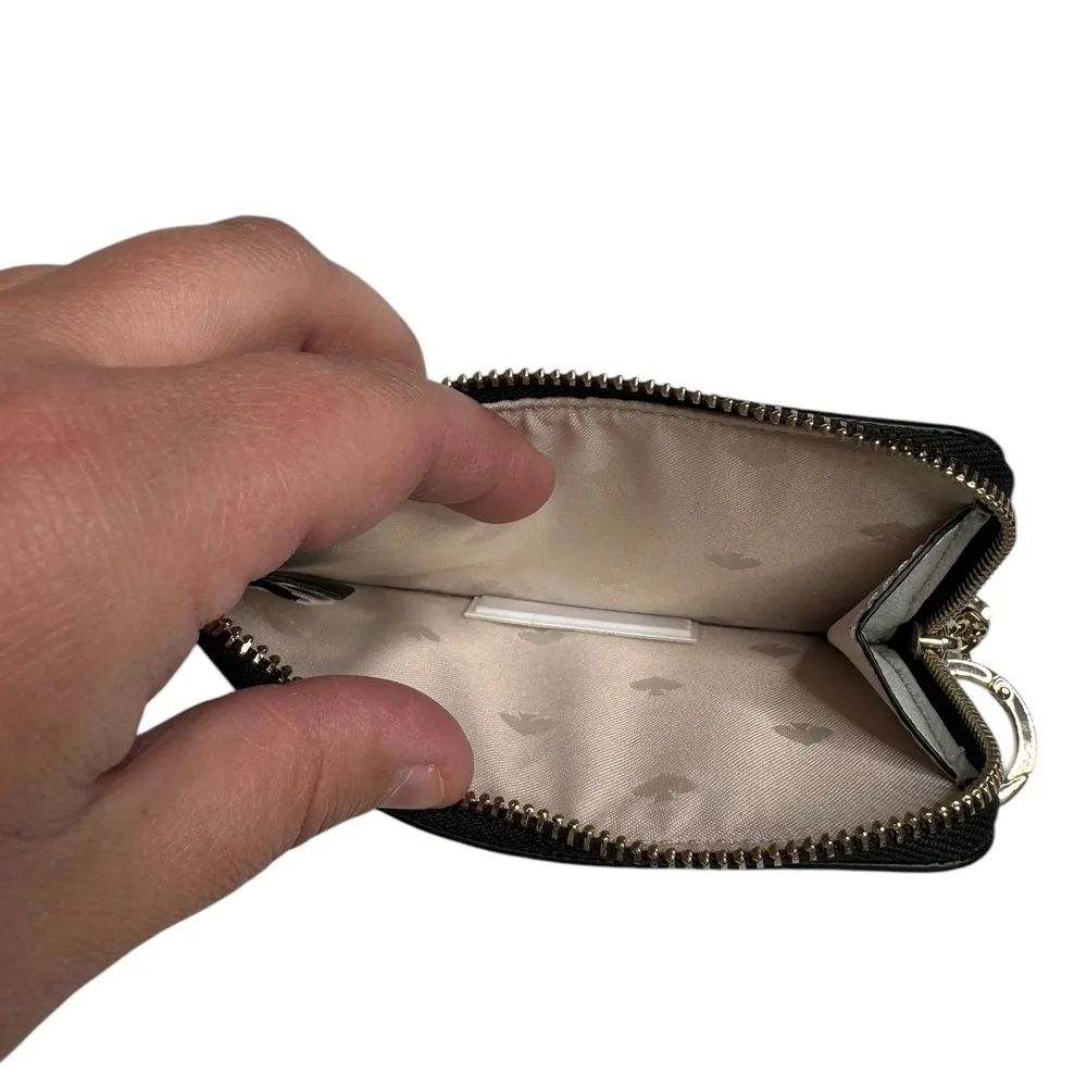 Kate Spade Darcy Card L-Zip Wallet Black Gold New Minimalist - Image 6