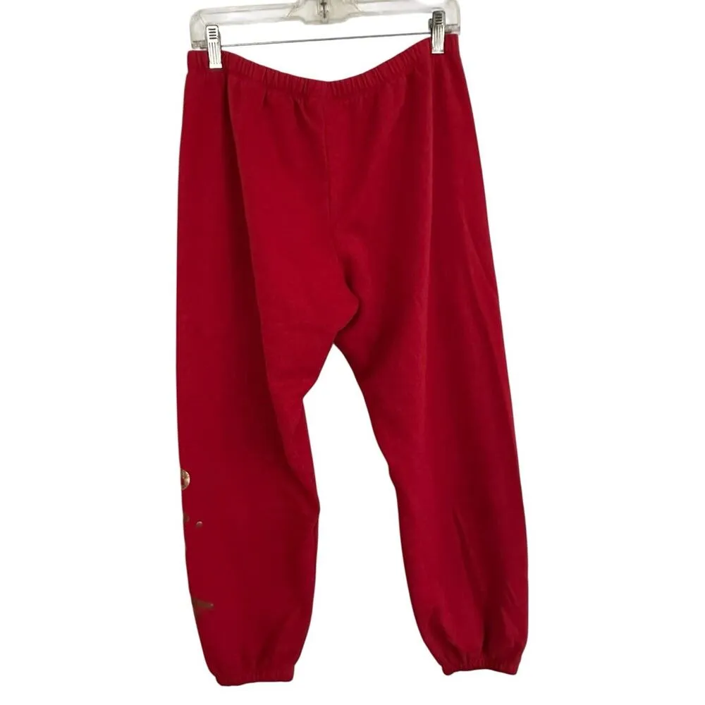 Victoria's Secret Pink Classic Fit Joggers Red and Gold SweatPants Size Large - Image 8