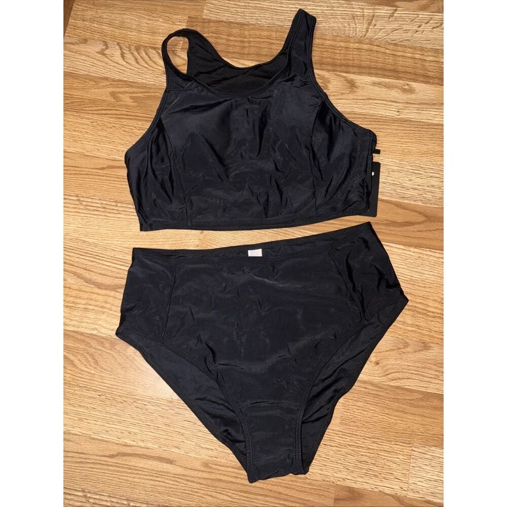 Tempt Me Woman High Waisted Bikini Black Set Size Large 2 Piece Swimsuit New - Image 3