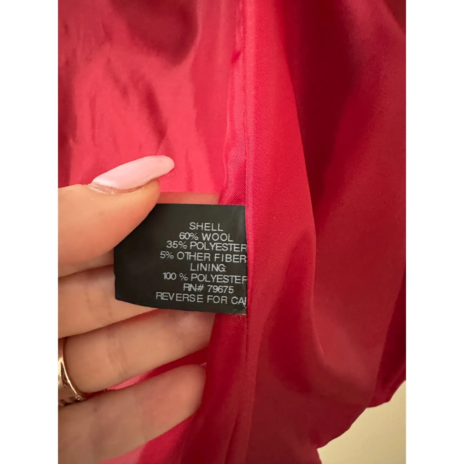 Michael Kors Cranberry Red Wool Blend Womens Petite Peacoat Coat Hooded - Image 6