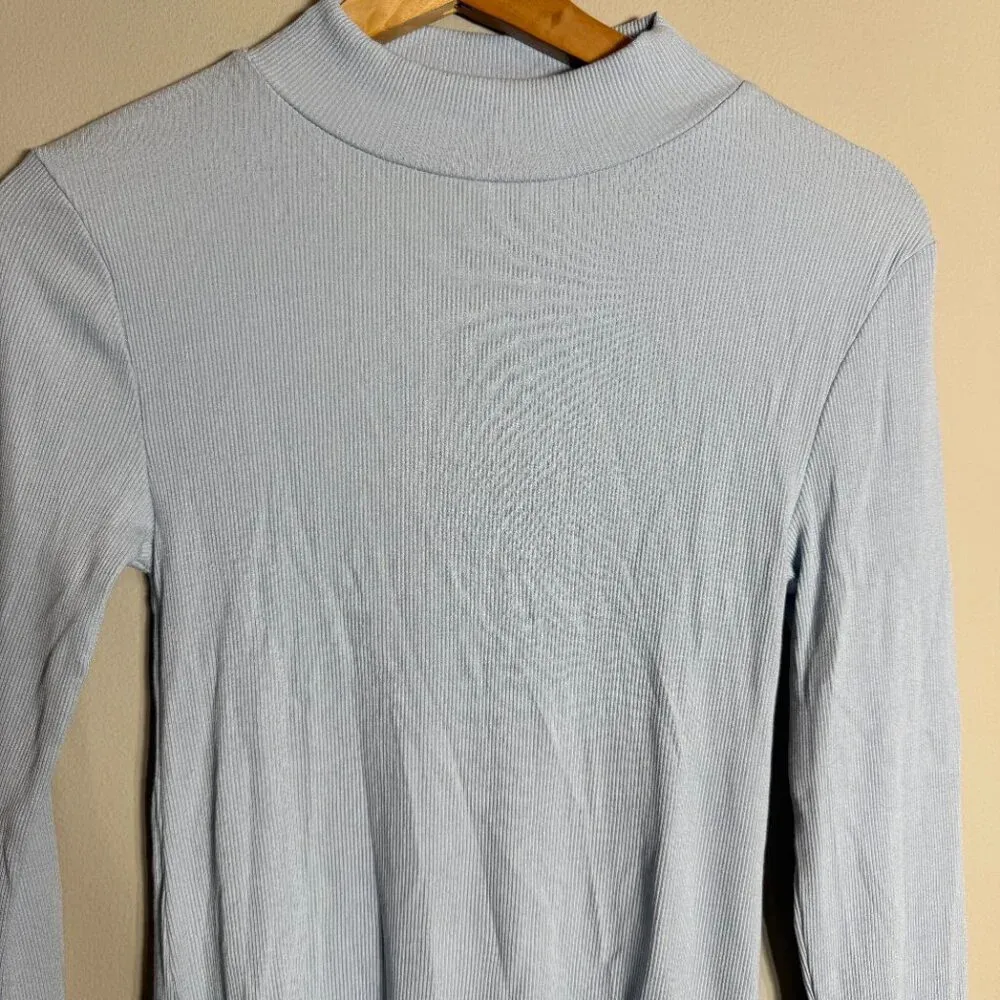 NWOT By Together Every Layer Top Ribbed Mock Neck Women's Medium Light Blue - Image 5