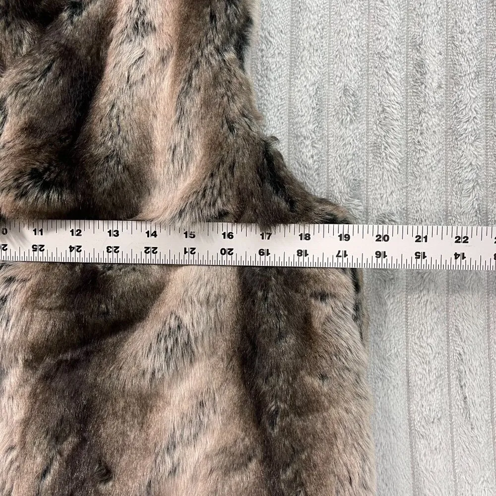 Woodland Cashmere Vest Womens L Faux Fur Black Tan Boho Western Chic‎ NWT Size L - Image 6