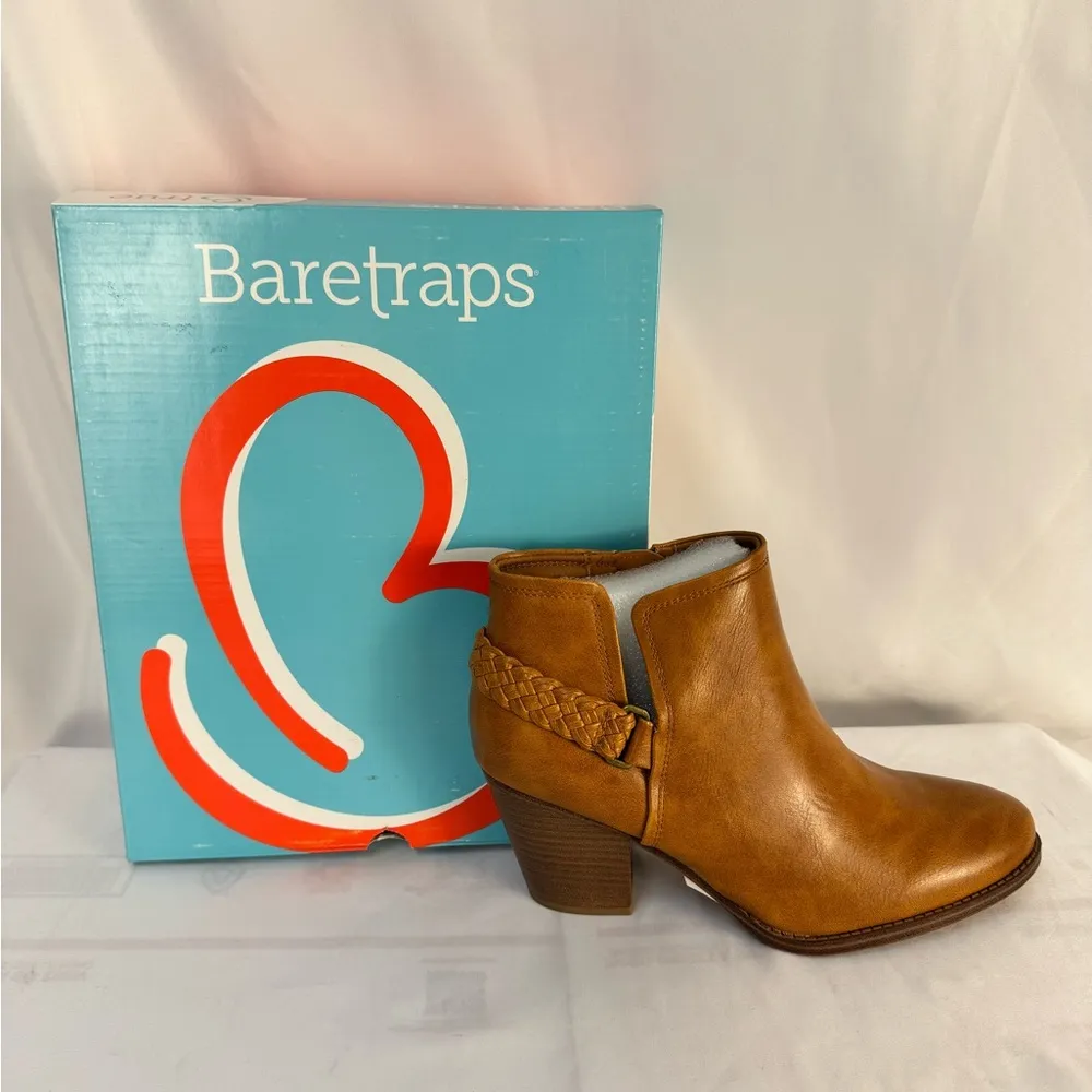 BareTraps Tan Ankle Booties with Stacked‎ Heel​ - Image 3
