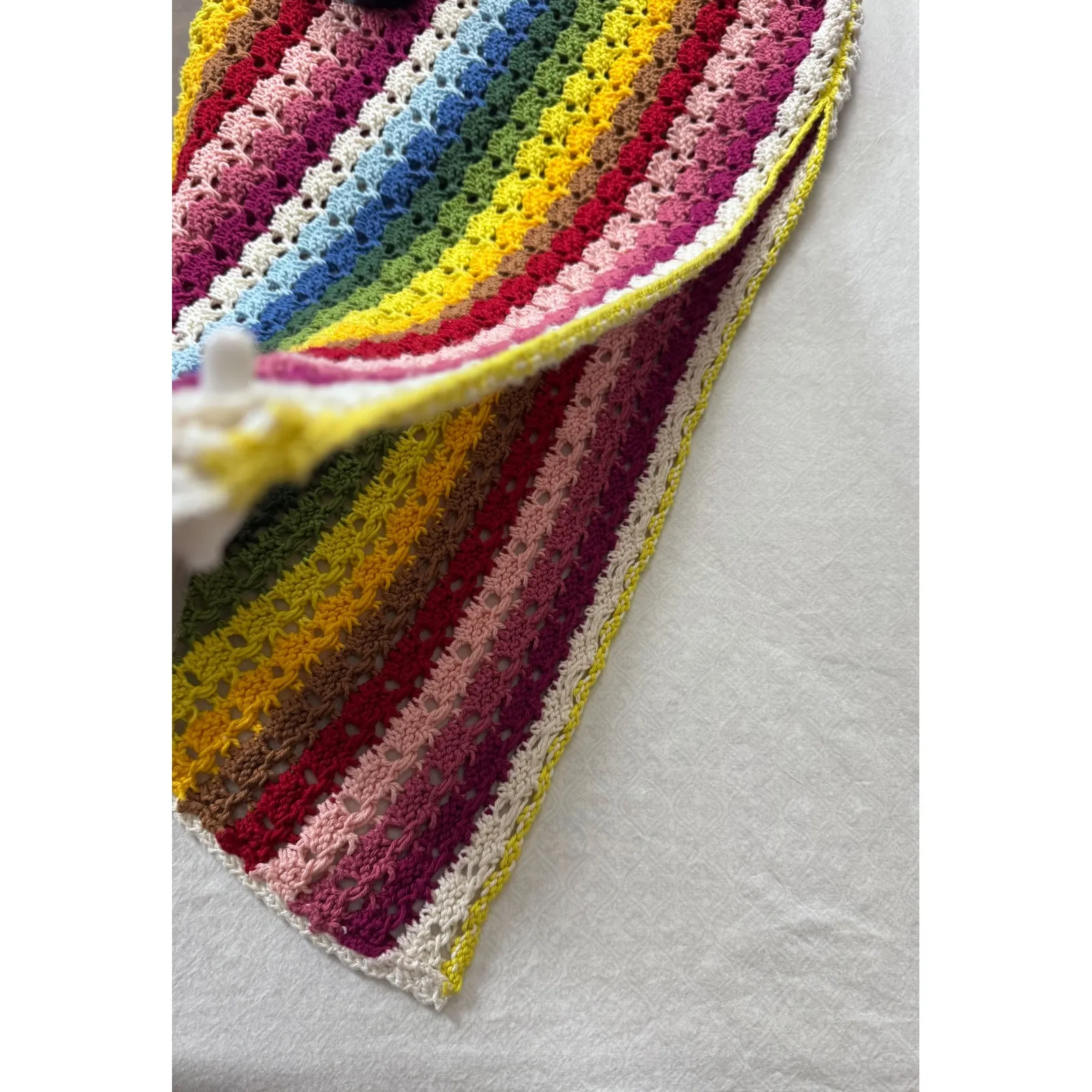 MOTHER Rainbow Crochet Maxi Dress Sleeveless V Neck Boho one size fits all‼️ Yellow - Image 7