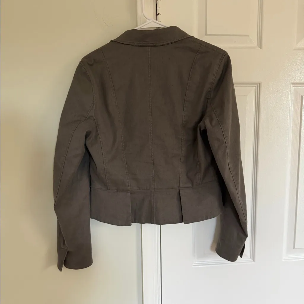 Peruvian Connection Blazer Jacket Linen Blend Size 12 Women's Neutral 2 Button - Image 7