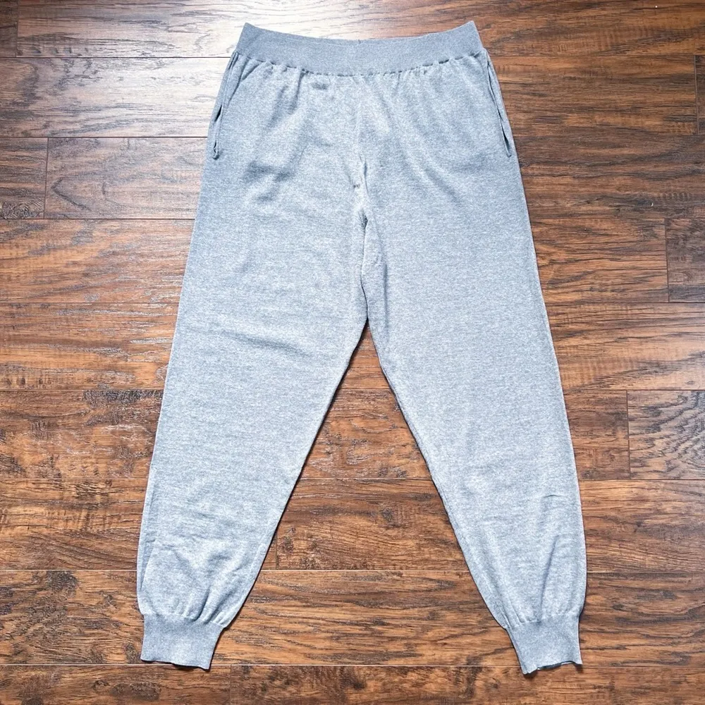 Stella McCartney • Wool Track Pants tapered grey jogger knit lounge pull-on - Image 3