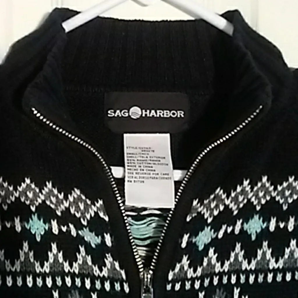 Sag Harbor FINAL MARKDOWN Ladies'  Zip Front Cardigan Sweater sml - Image 3
