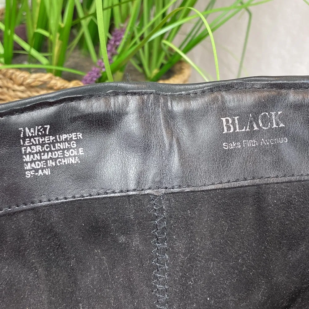 Saks 5th Avenue Black Quilted Zip Up Buckle Moto Calf Boots 7 - Image 7