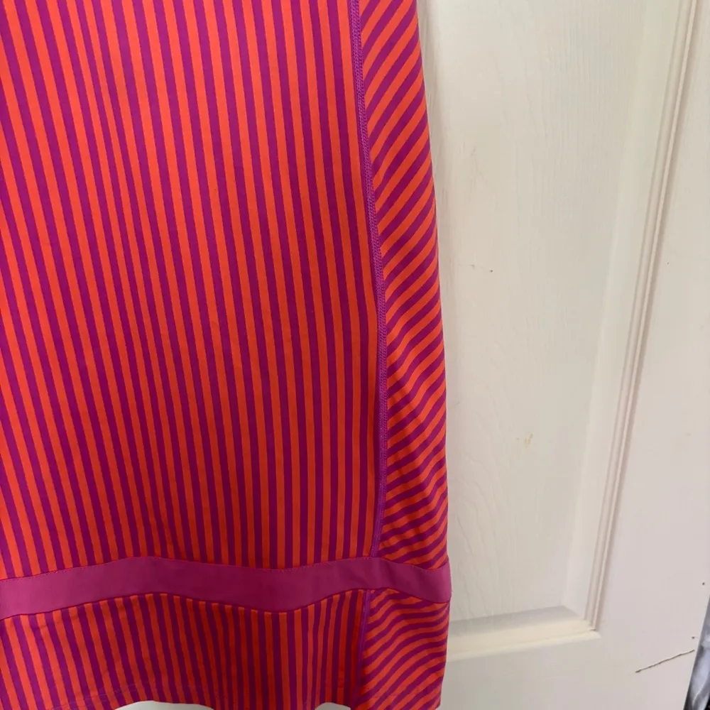 Nine West Diamalete Athletic Dress | Pink Purple and Orange Stripe | Size Medium - Image 3