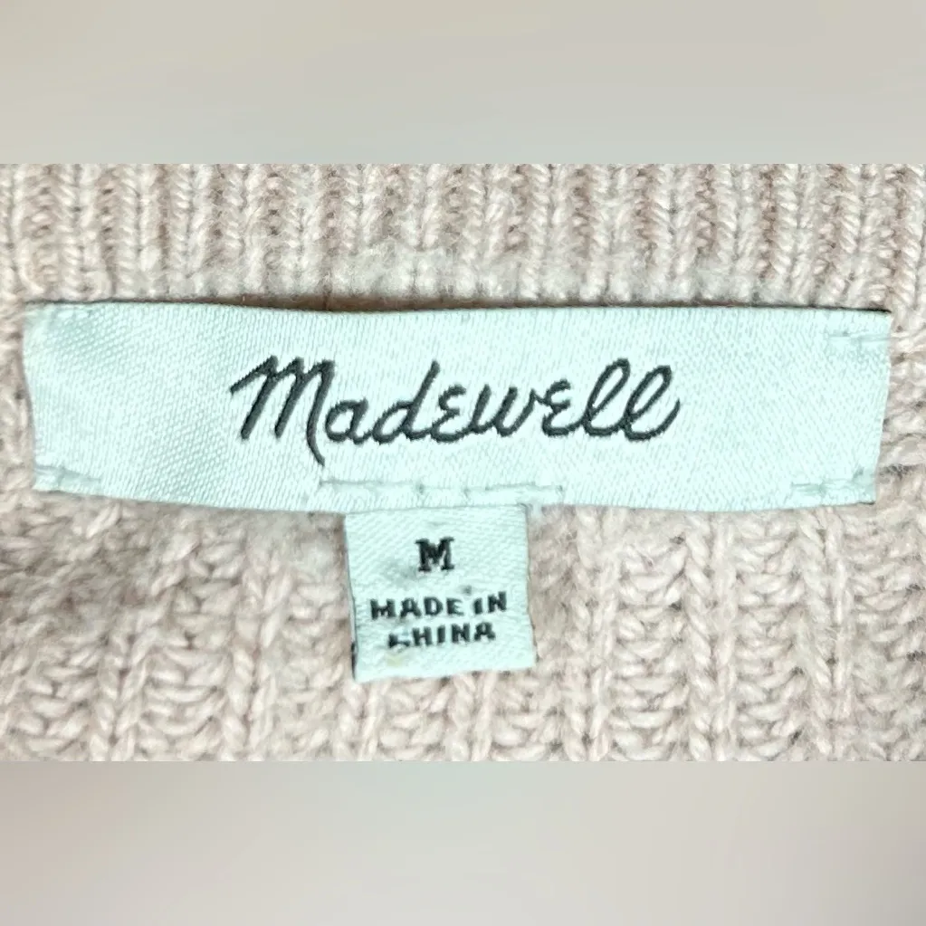 Madewell Size M Patch Pocket Tan Pullover Knit Sweater - Image 2