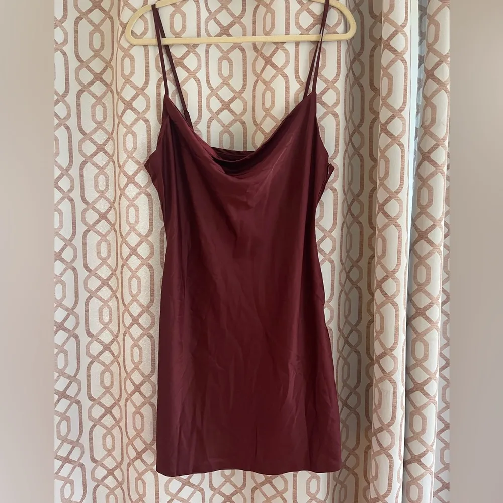 Nasty Gal Deep Red Satin Dress - Image 2