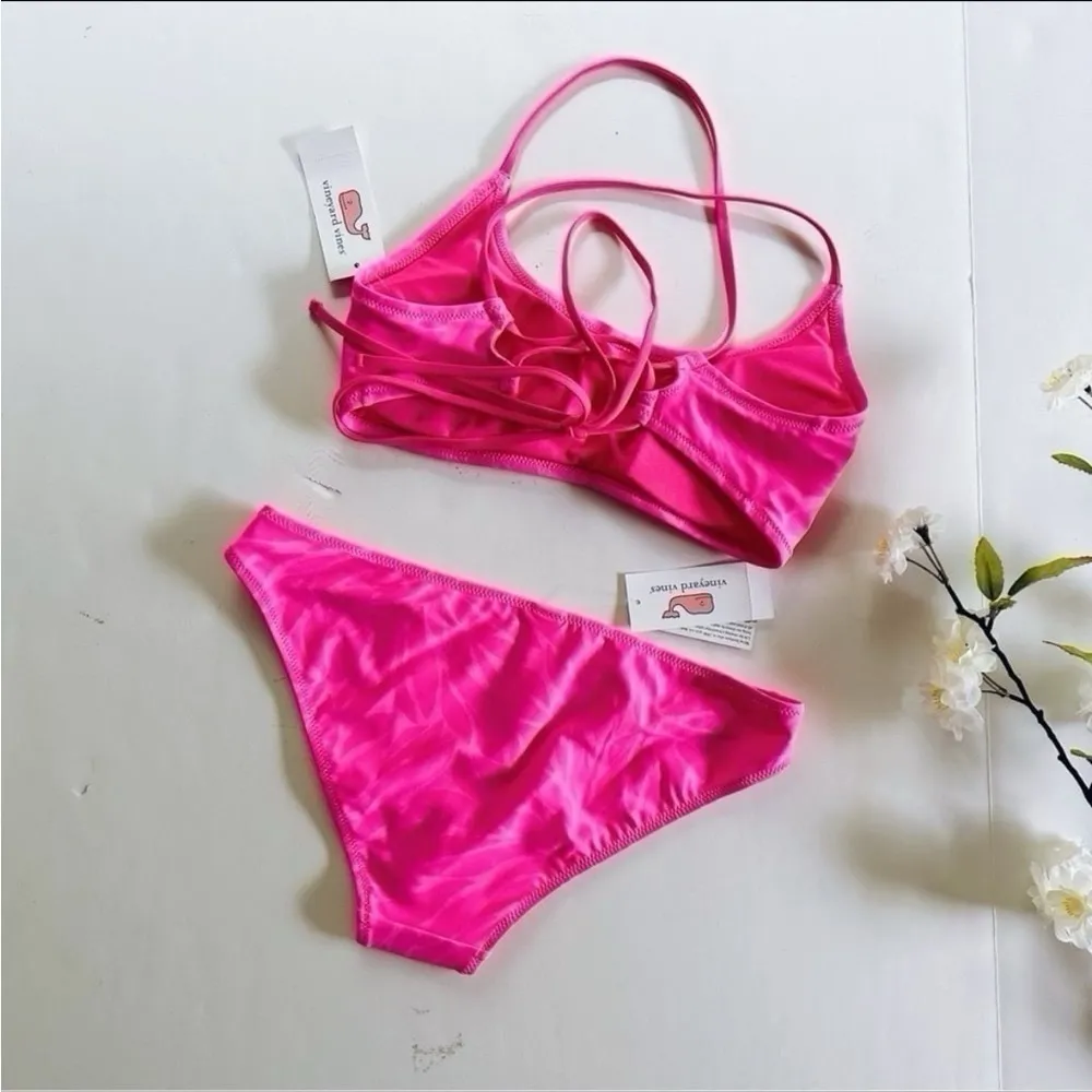 NEW Vineyard Vines In Full Bloom Bikini Swimsuit Set Knockout Pink Print Size XS - Image 2