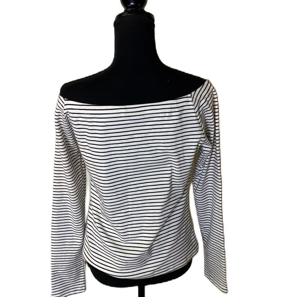 #320 OGL Off Shoulder Long Sleeve Tee Black Size 2X - Image 2