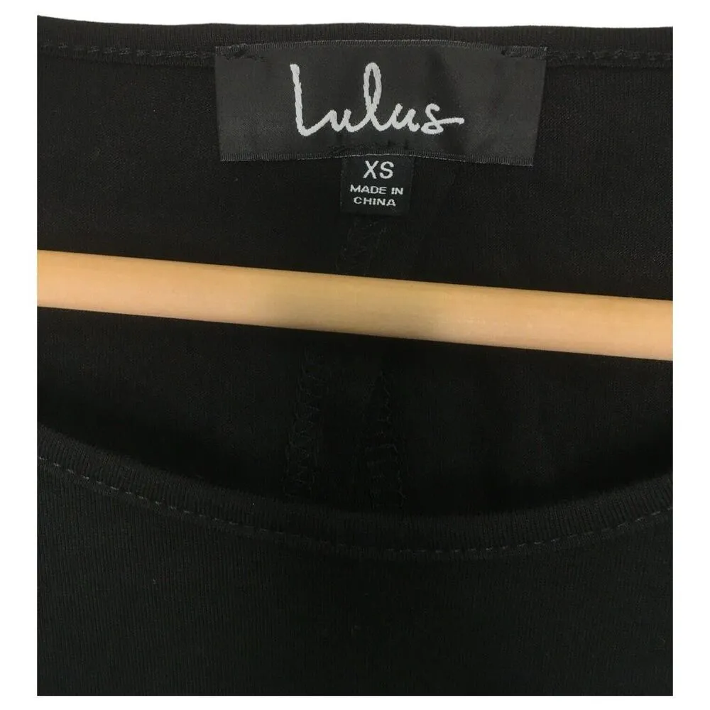 New Lulus Top Womens XS Let It Be Me Open Back Tie Long Bell Sleeve Top Black - Image 4