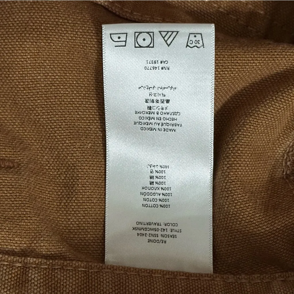 Re/Done Denim Women’s Size 28 Travertino Khaki Brown Cargo Jean Mini Skirt - Image 8