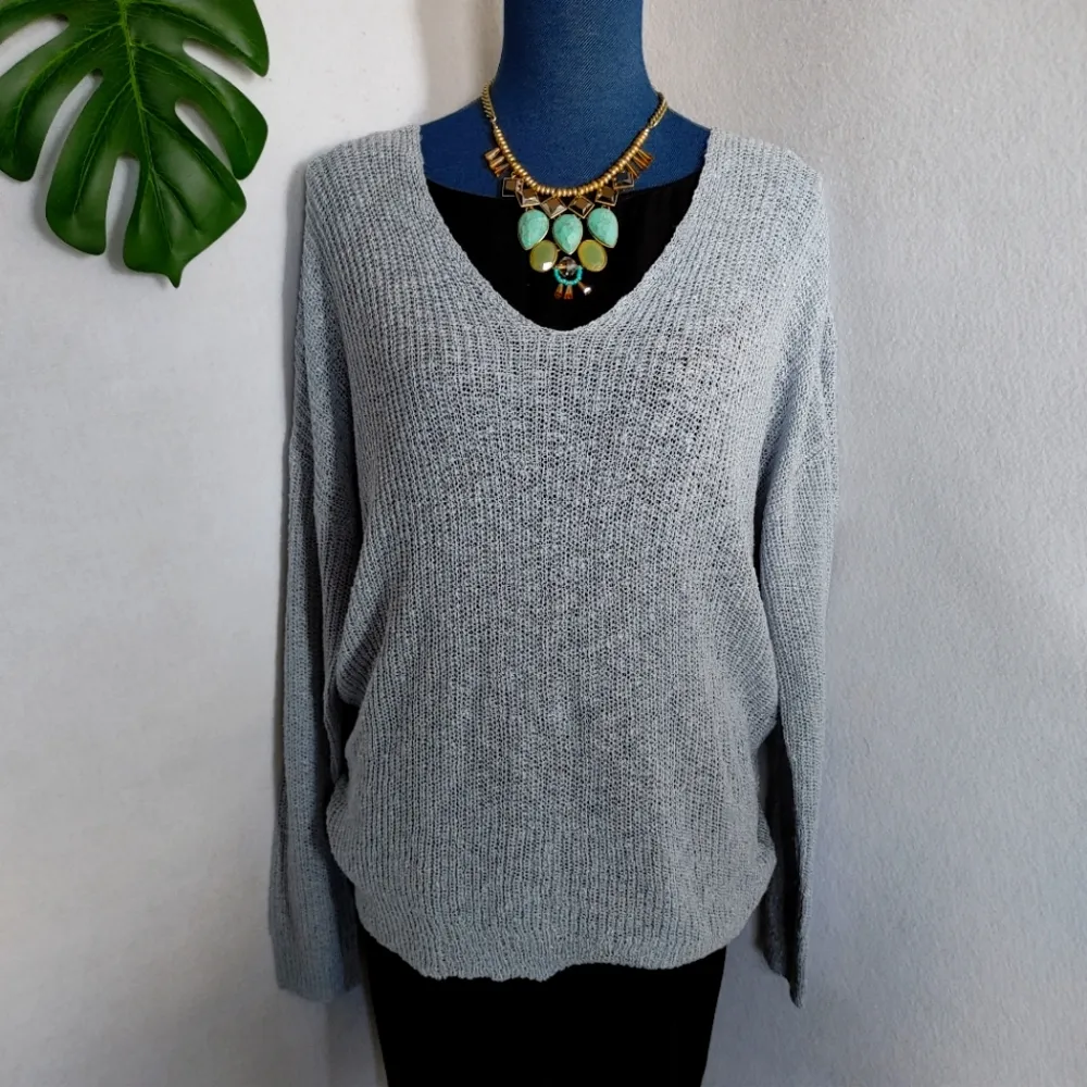 Jun & Ivy Francescas Wrap Knot Sweater Blue Size M - Image 8