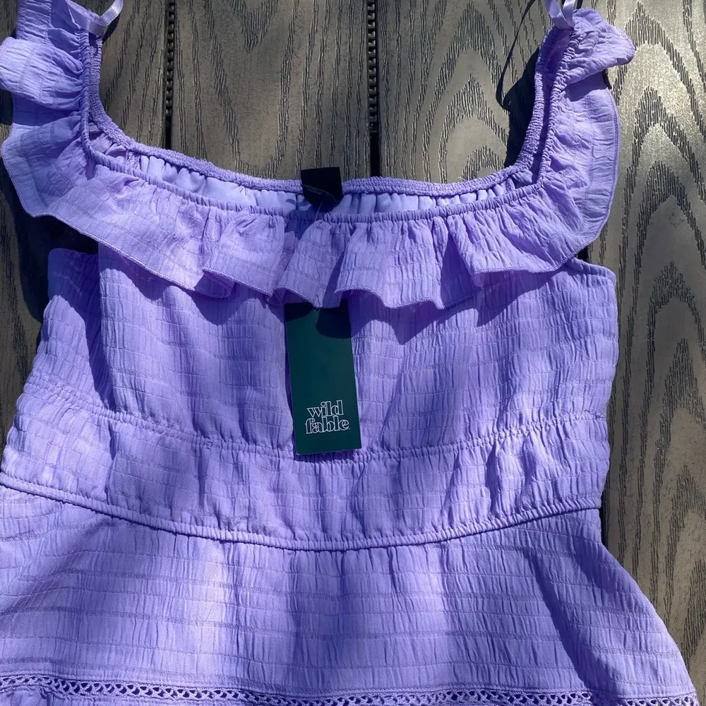 NWT Wild Fable medium purple mini dress ruffle tiered lilac dainty feminine - Image 4