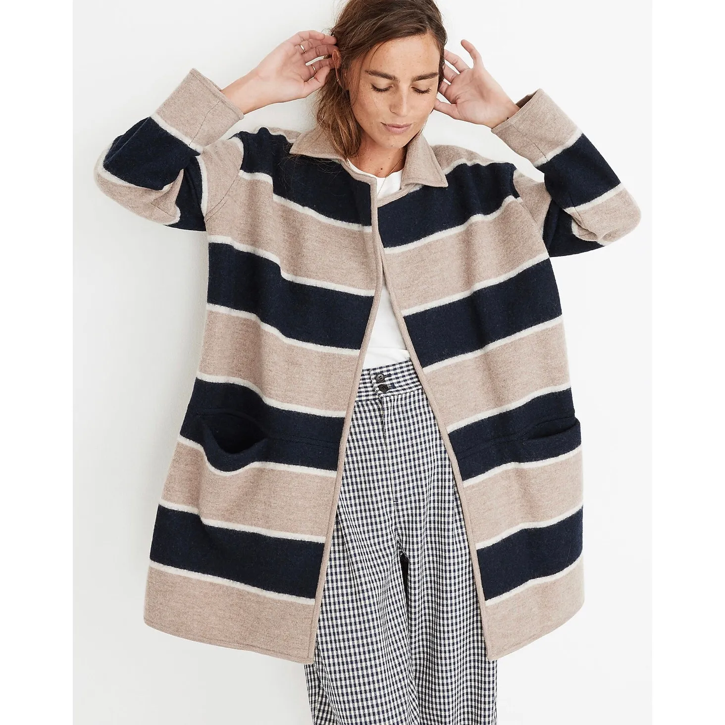 Madewell Merino Wool Striped Ballard Sweater Coat NWT Unassuming Normcore Small - Image 2