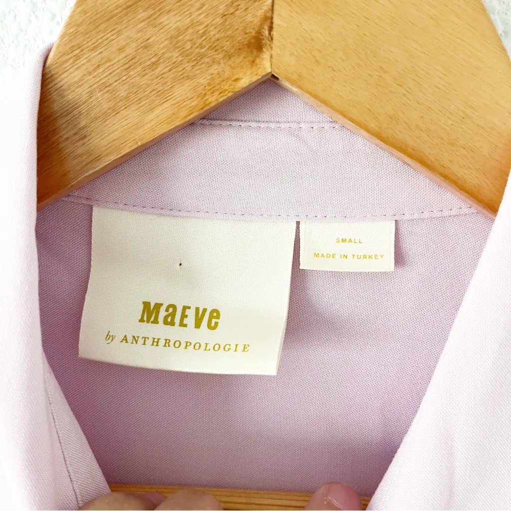 Anthropologie Maeve Sandbridge Tie-Front Button Blouse in Lavender - Image 2