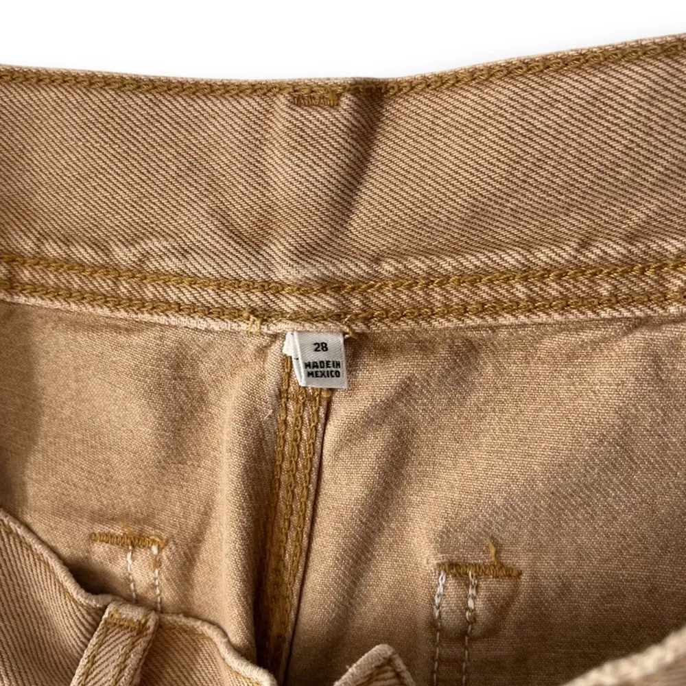 Re/Done Redone Cargo Utility Loose Jeans Denim Washed Khaki Tan Size 28 - Image 4