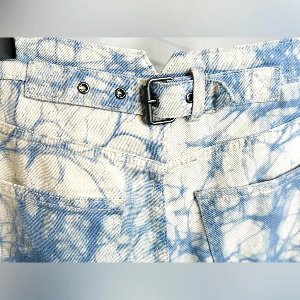 Rachel Comey Tie Dye Blue White High Rise Tapered Leg Jeans Size 0 - Image 9