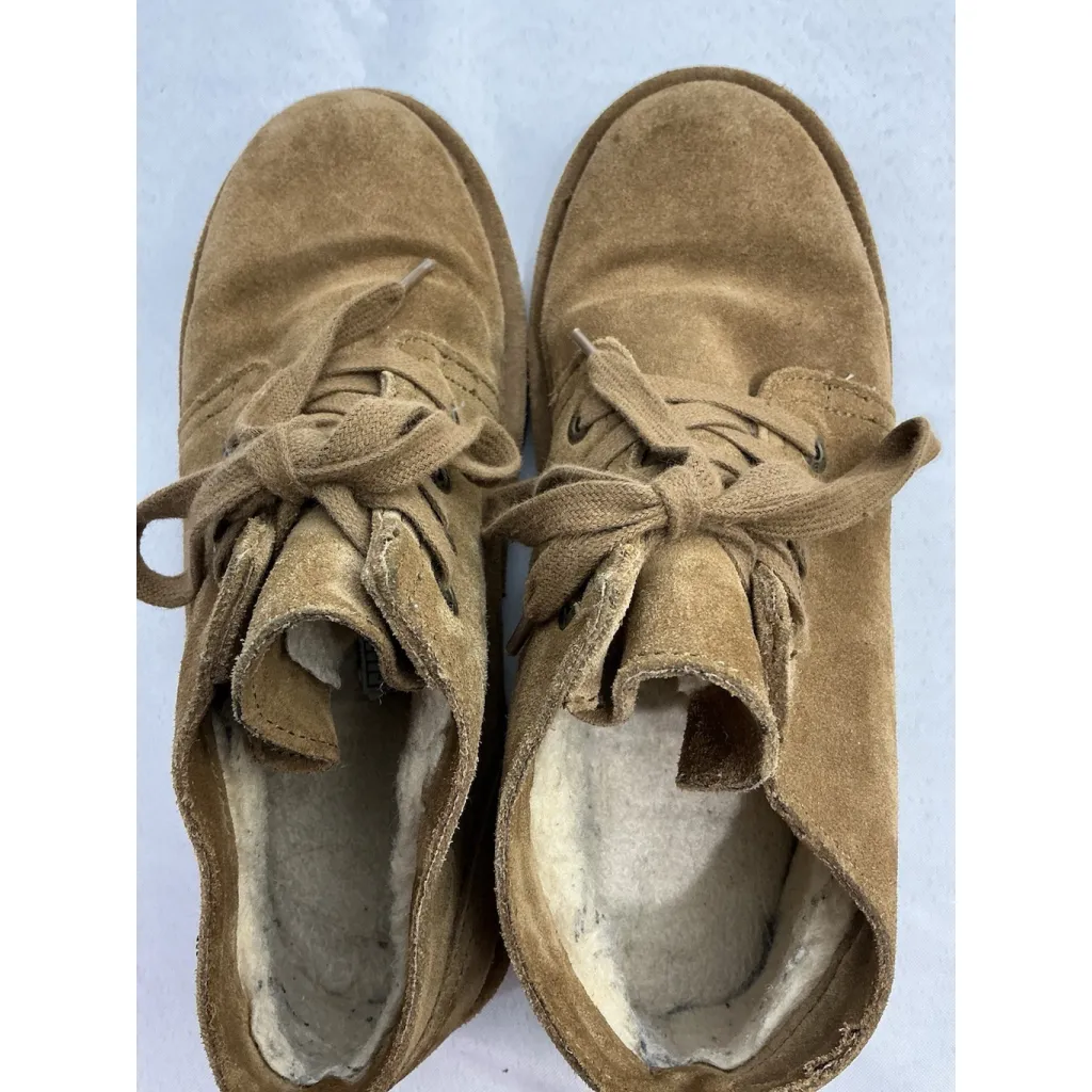 Womans Bearpaw Comfort Shoes 9 Camel Lined Lace Up - Image 6