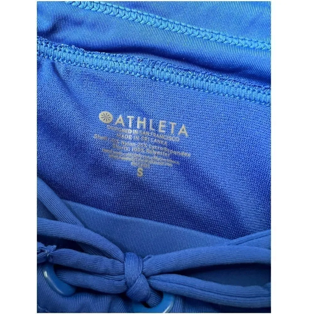 Athleta Swim Set Yacht Blue Small Kata Surge Shorts & 36D/DD Twist Up Bikini Top - Image 10
