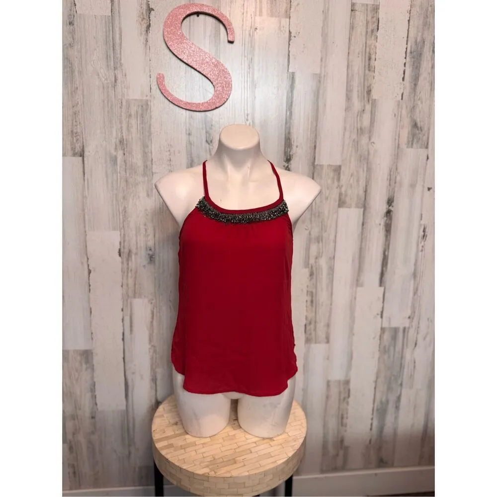 Sequin hearts red blouse size small - Image 3